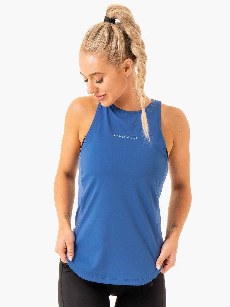 Cobalt Blue Ryderwear Women Tanks Elite Mesh Training Women\'s Tanks | AU2848RW