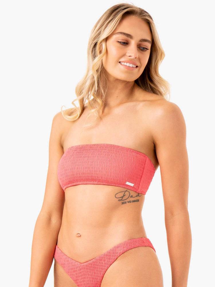 Coral Ryderwear Women Swimwear Paradise Bandeau Bikini Top Women's Swimwear | AU2656QZ