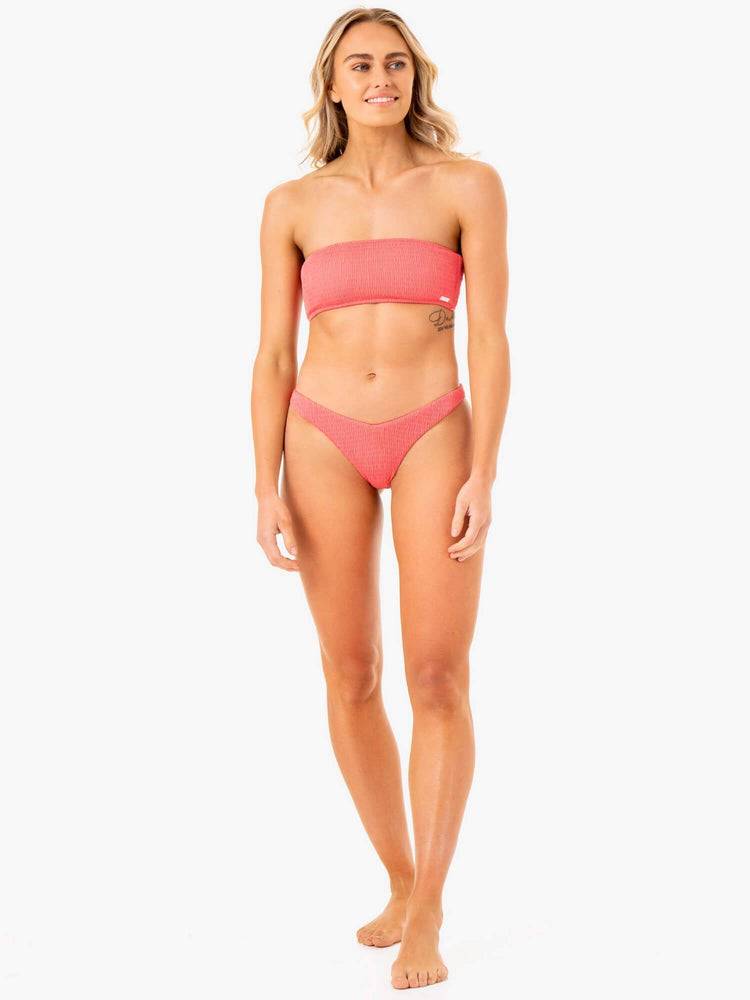 Coral Ryderwear Women Swimwear Paradise Bandeau Bikini Top Women's Swimwear | AU2656QZ