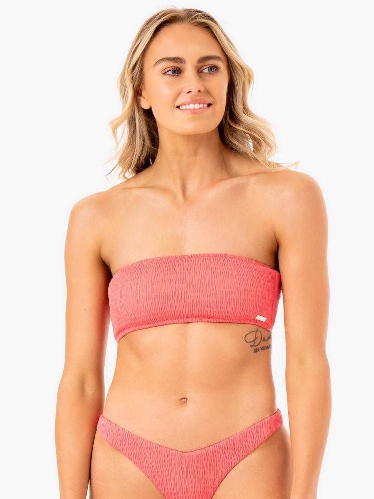 Coral Ryderwear Women Swimwear Paradise Bandeau Bikini Top Women\'s Swimwear | AU2656QZ