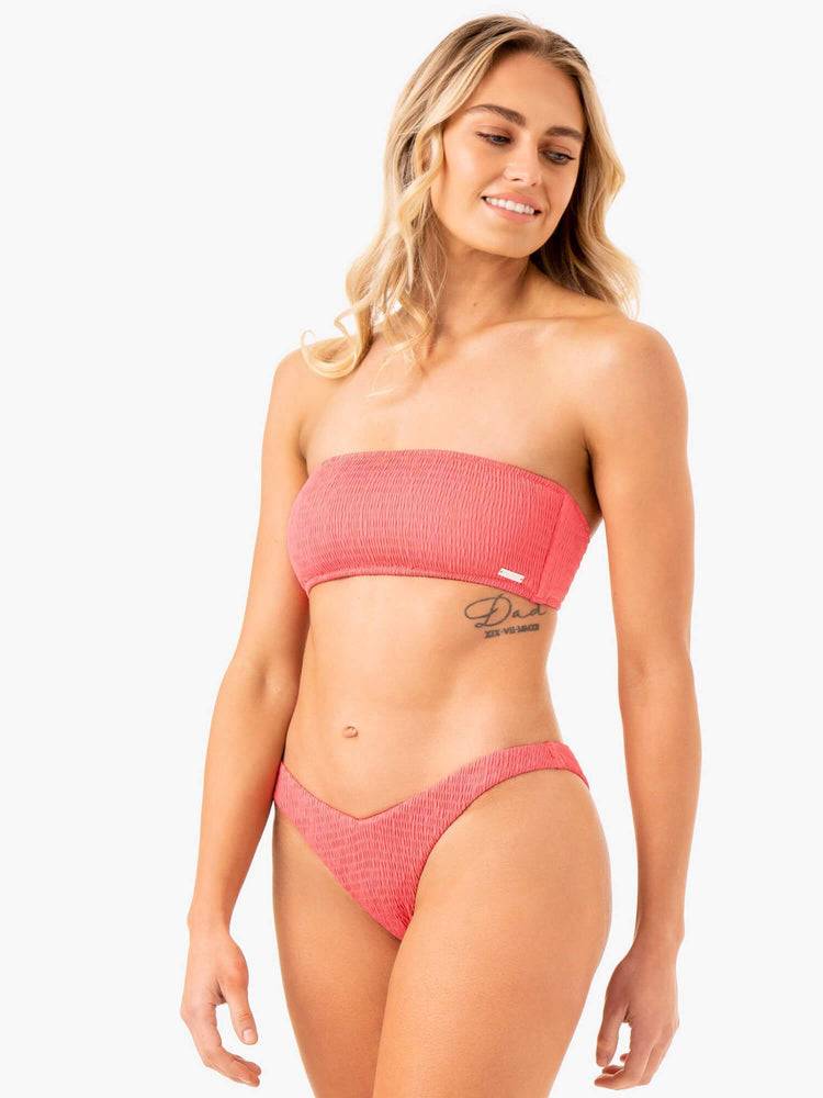 Coral Ryderwear Women Swimwear Paradise V Bikini Bottom Women's Swimwear | AU2660VD