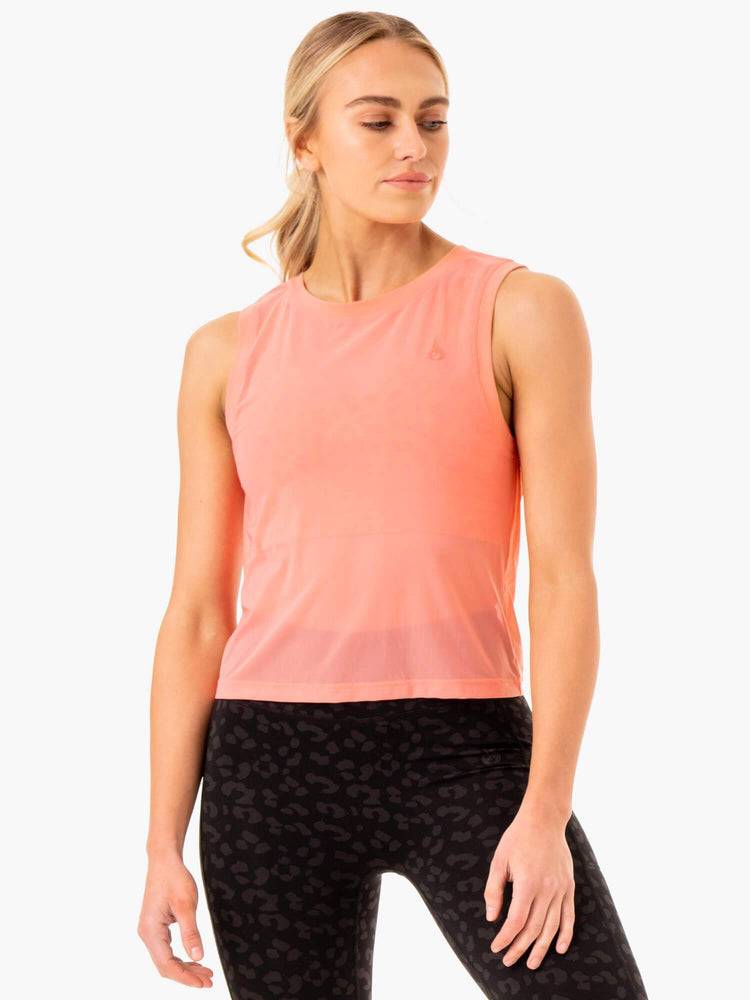 Coral Ryderwear Women Tanks Ultra Mesh Women\'s Tanks | AU2910DN