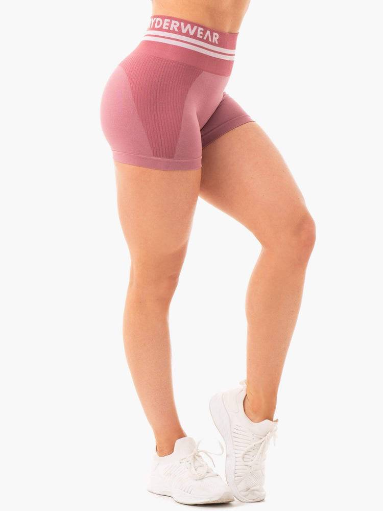 Dusty Pink Ryderwear Women Shorts Freestyle Seamless High Waisted Women's Shorts | AU2190OR