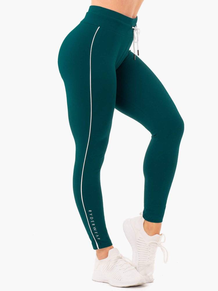 Emerald Green Ryderwear Women Track Pants High Waisted Leggings Women's Track Pants | AU3032YU