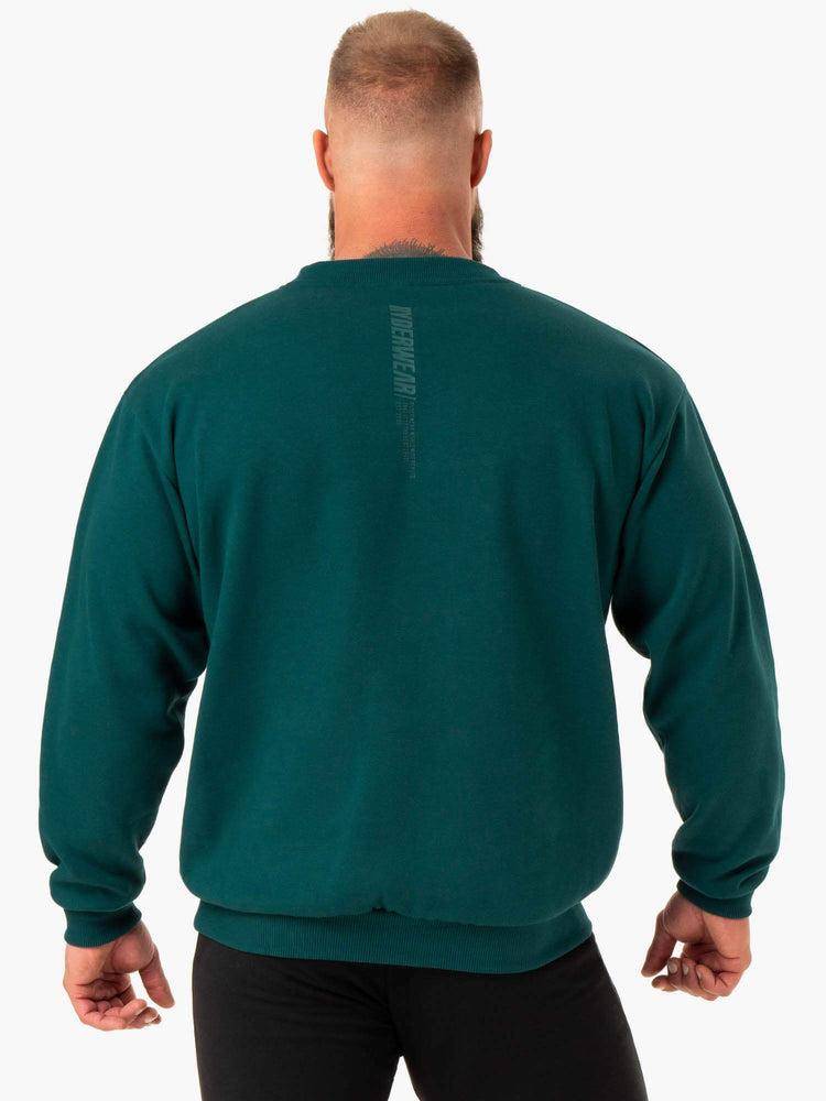 Emerald Ryderwear Men Sweaters Reset Fleece Crew Neck Men's Sweaters | AU1334AP