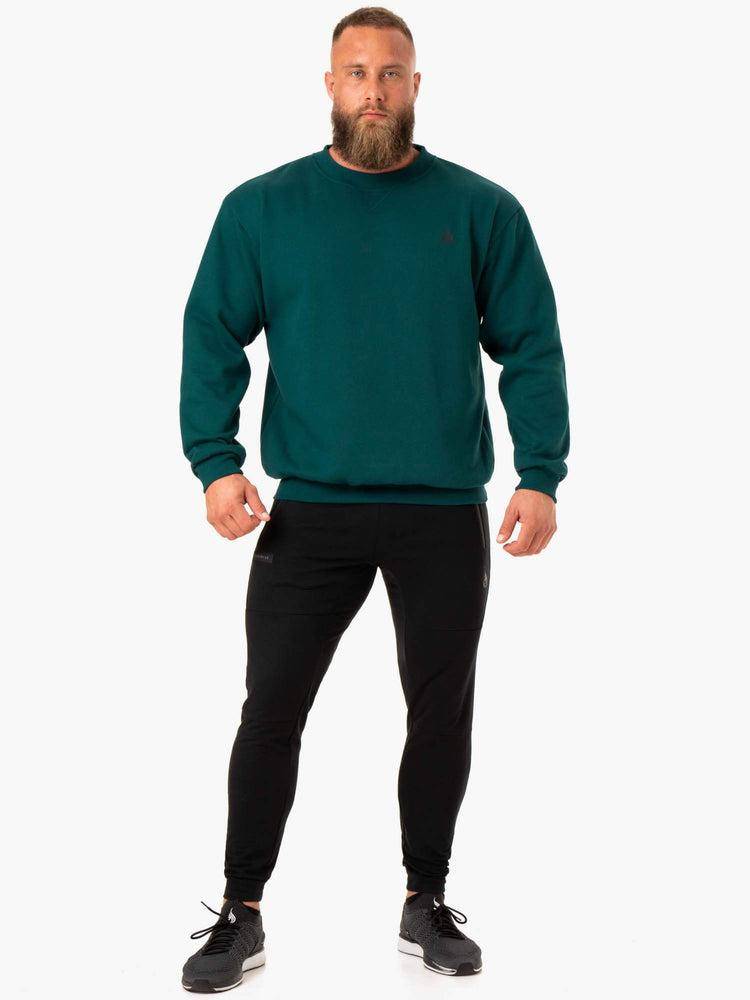 Emerald Ryderwear Men Sweaters Reset Fleece Crew Neck Men's Sweaters | AU1334AP