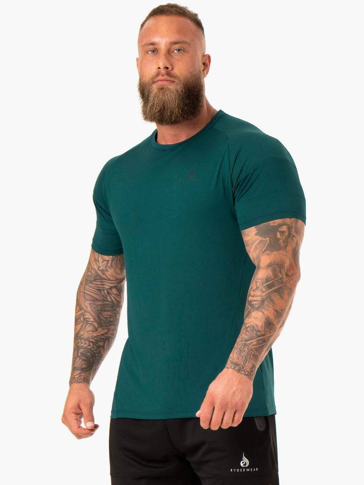 Emerald Ryderwear Men T Shirts Action Mesh Men's T Shirts | AU1189CE