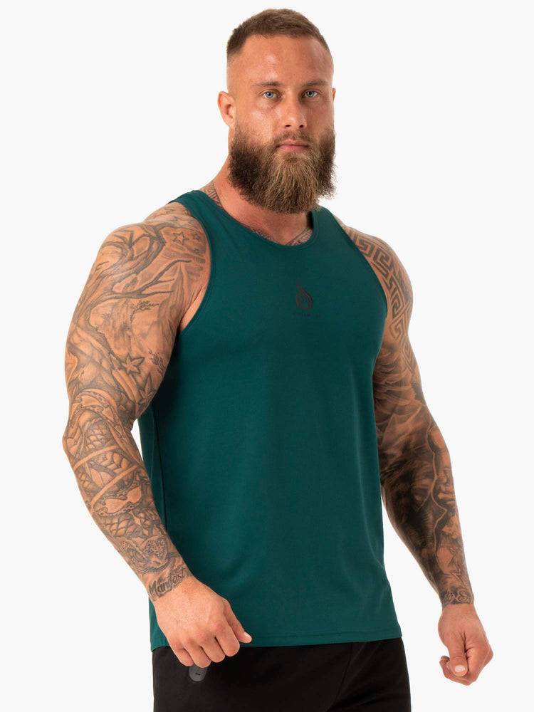 Emerald Ryderwear Men Tanks Heighten Mesh Regular Tank Men's Tanks | AU1121YU