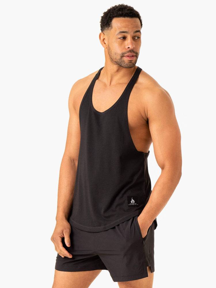 Faded Black Ryderwear Men Gym Stringers Vital Stringer T-Back Men's Gym Stringers | AU1542AP