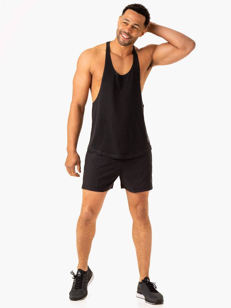 Faded Black Ryderwear Men Gym Stringers Vital Stringer T-Back Men's Gym Stringers | AU1542AP