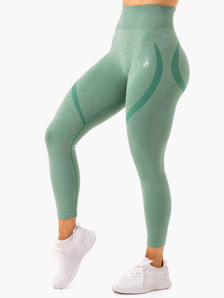 Forest Green Marl Ryderwear Women Leggings Sculpt Seamless Women's Leggings | AU1839CE