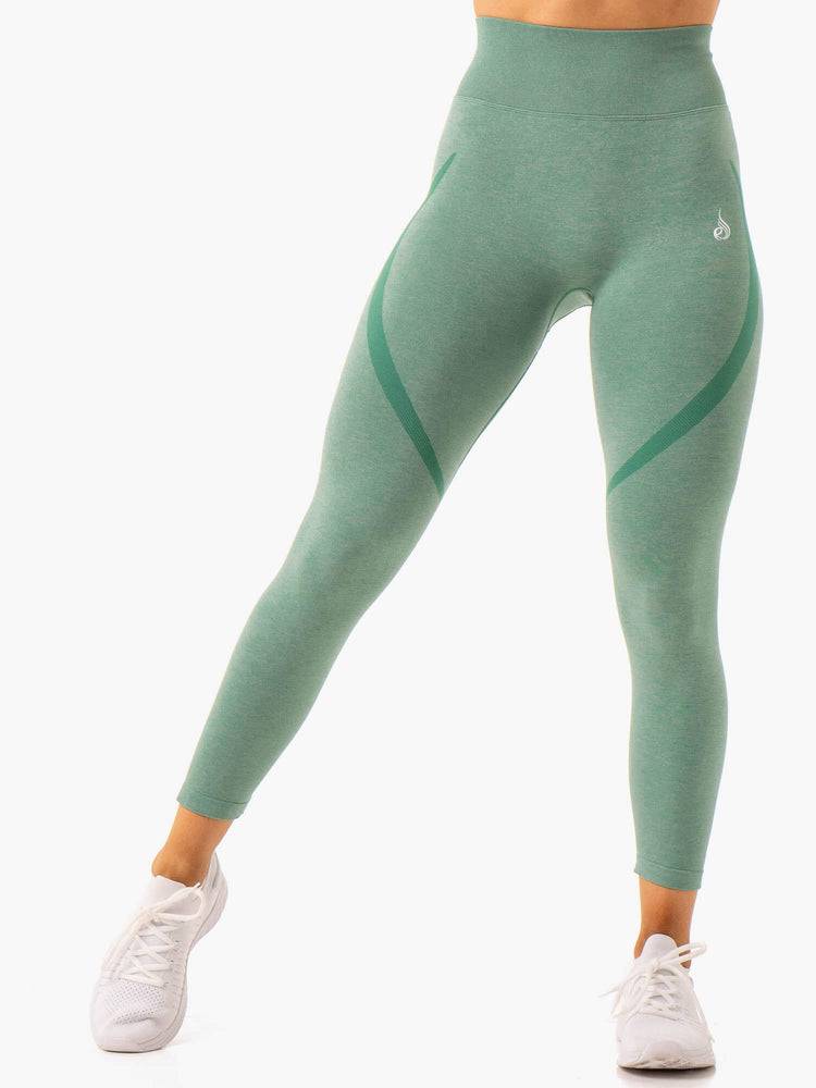 Forest Green Marl Ryderwear Women Leggings Sculpt Seamless Women's Leggings | AU1839CE