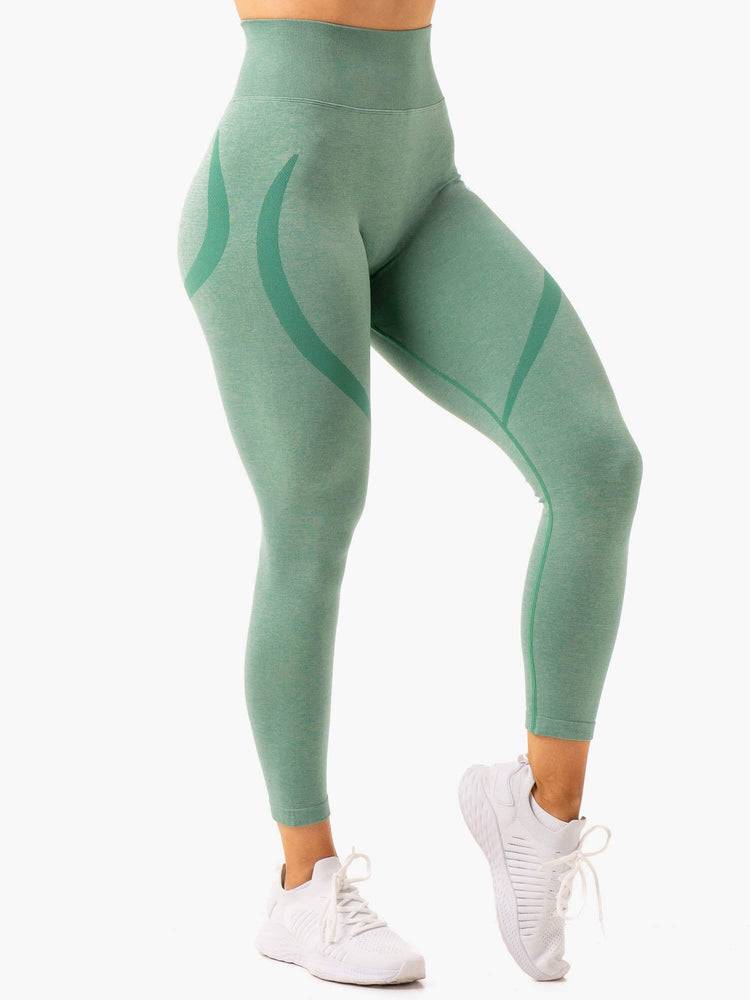 Forest Green Marl Ryderwear Women Leggings Sculpt Seamless Women's Leggings | AU1839CE