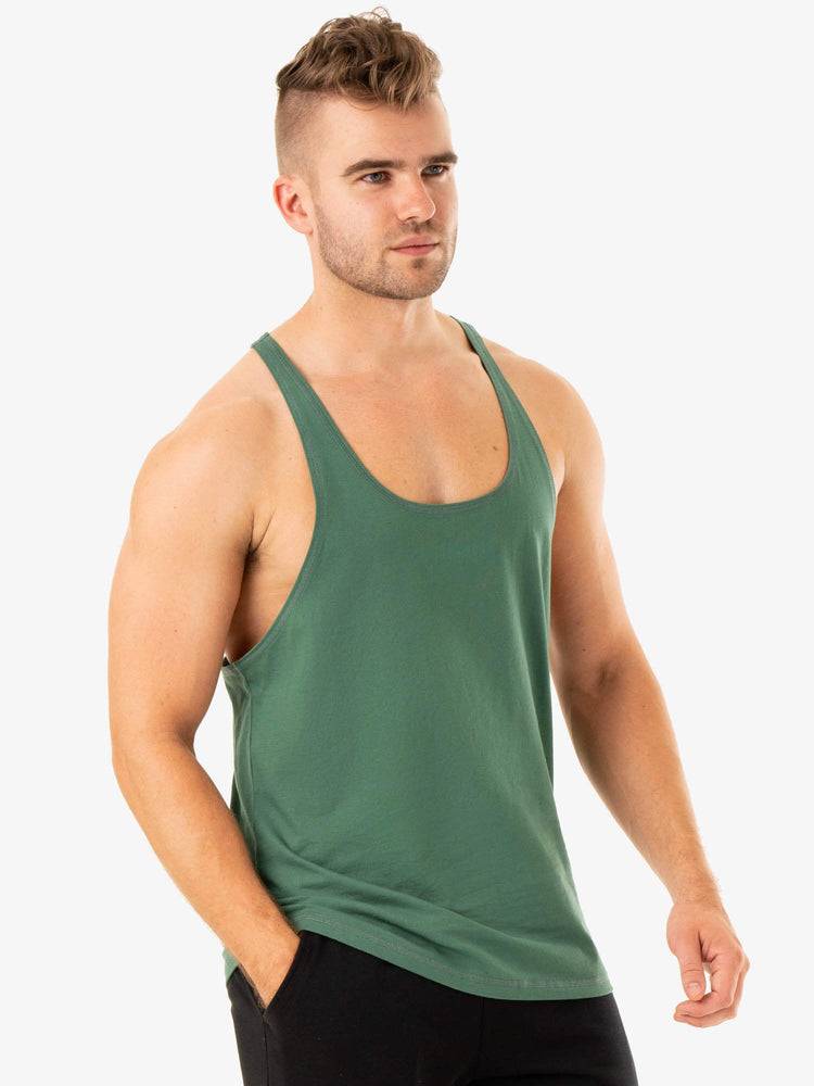 Forest Green Ryderwear Men Gym Stringers Limitless Stringer T-Back Men's Gym Stringers | AU1525ZG