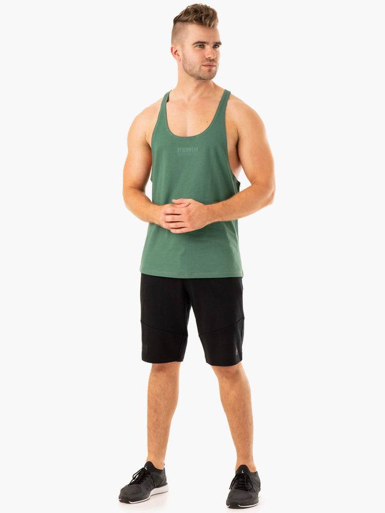 Forest Green Ryderwear Men Gym Stringers Limitless Stringer T-Back Men's Gym Stringers | AU1525ZG