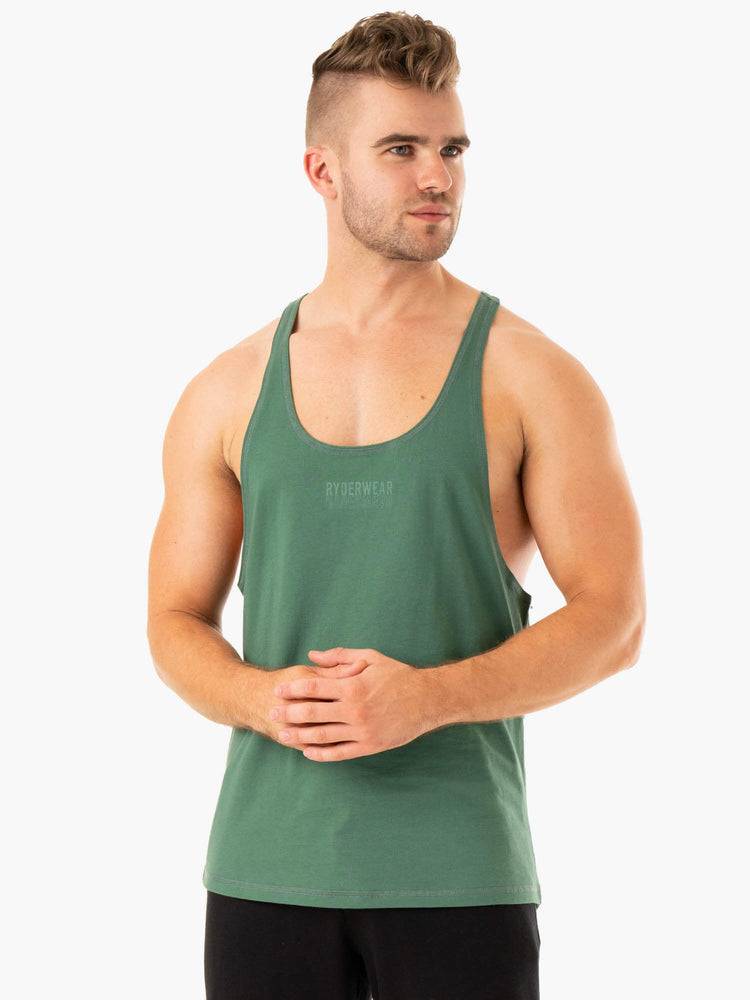 Forest Green Ryderwear Men Gym Stringers Limitless Stringer T-Back Men\'s Gym Stringers | AU1525ZG