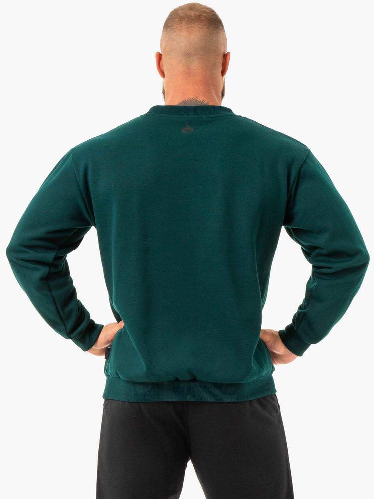 Forest Green Ryderwear Men Sweaters Force Pullover Men's Sweaters | AU1324QZ