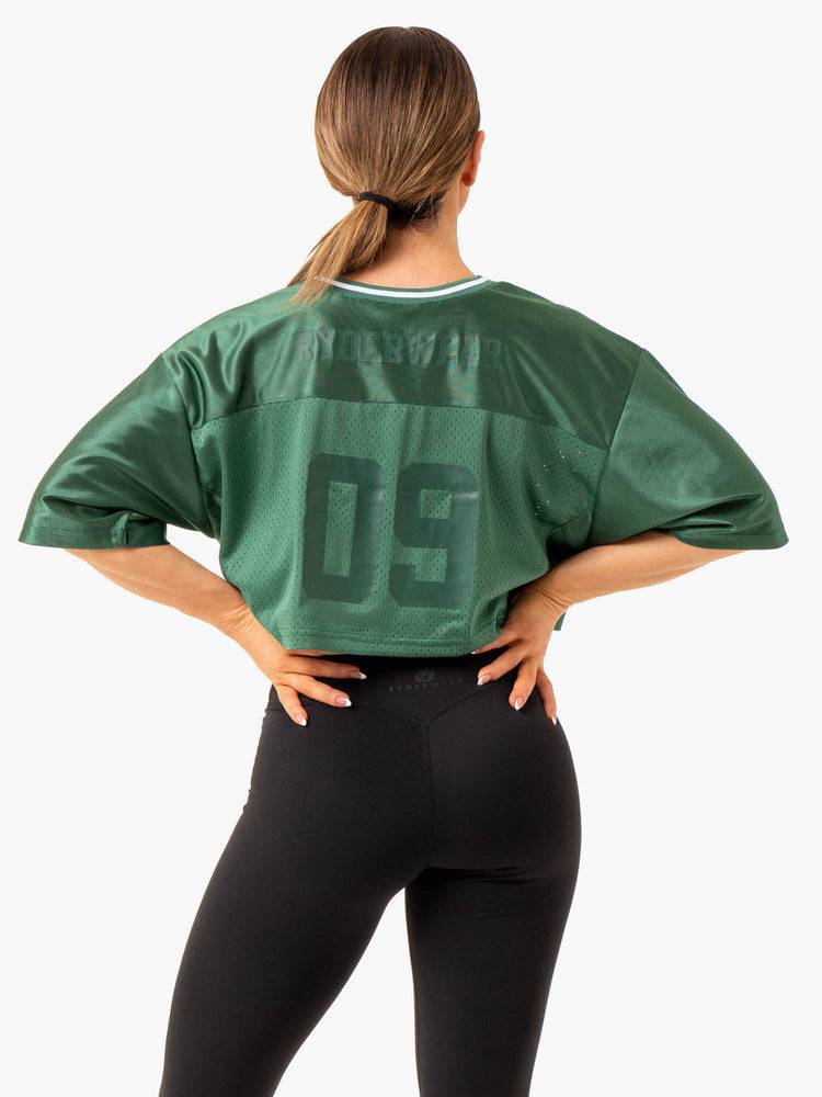 Forest Green Ryderwear Women T Shirts Arena Varsity Jersey Women's T Shirts | AU2796EX