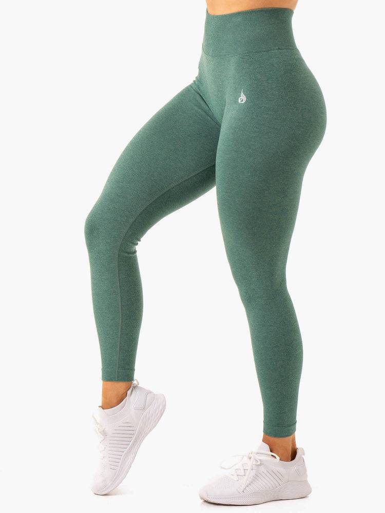 Green Marl Ryderwear Women Leggings Essential Seamless Women's Leggings | AU1772UT