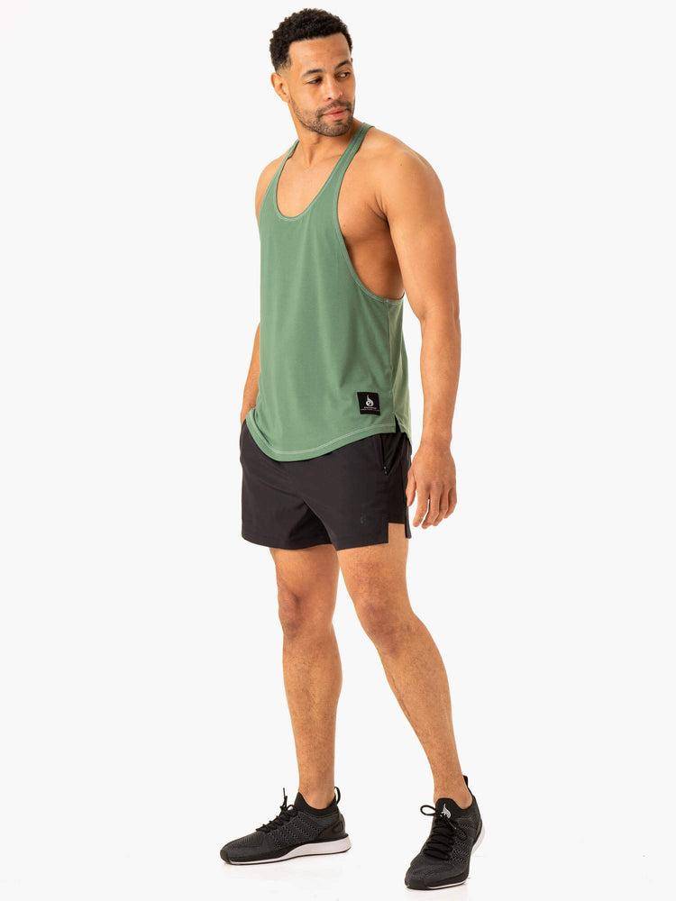 Green Ryderwear Men Gym Stringers Vital Stringer T-Back Men's Gym Stringers | AU1545FM