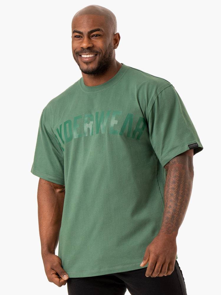 Green Ryderwear Men T Shirts Force Oversized Men's T Shirts | AU1229PQ