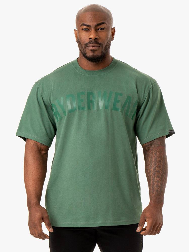 Green Ryderwear Men T Shirts Force Oversized Men\'s T Shirts | AU1229PQ