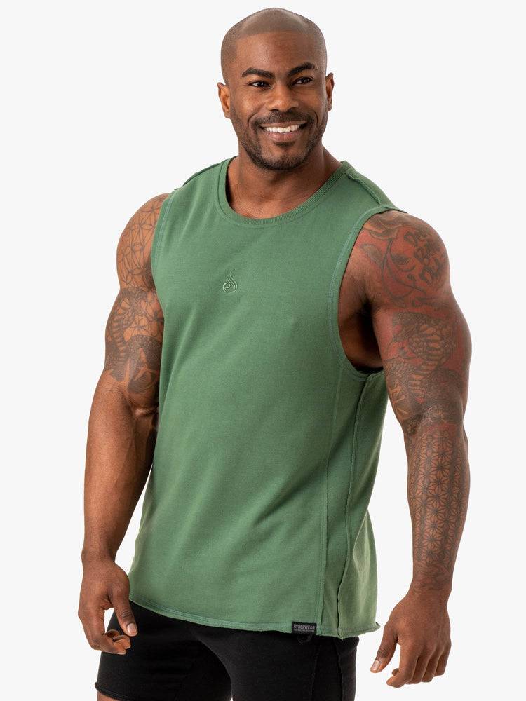 Green Ryderwear Men Tanks Force Fleece Tank Men's Tanks | AU1114NB