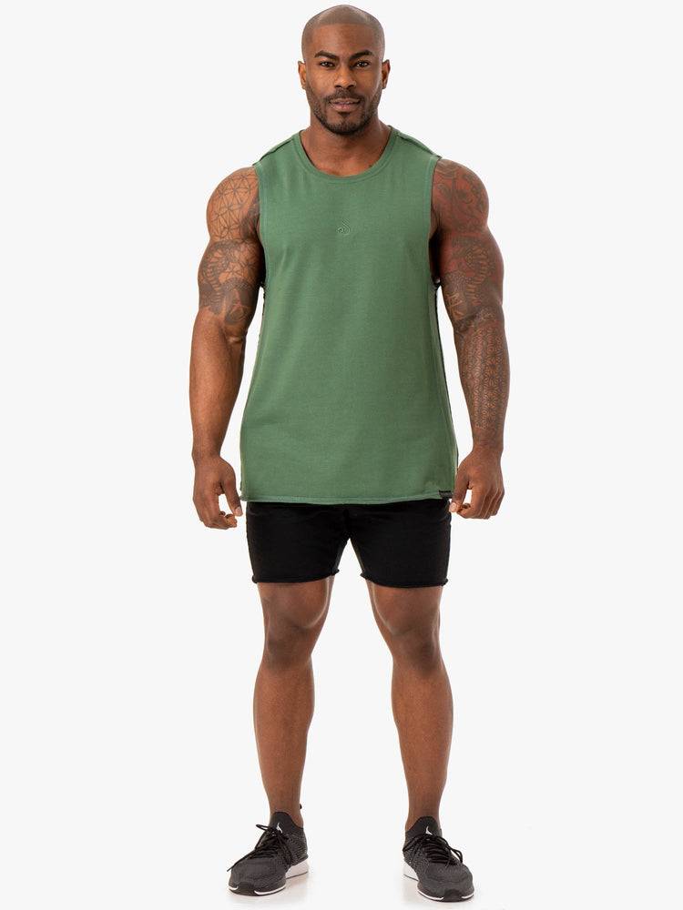 Green Ryderwear Men Tanks Force Fleece Tank Men's Tanks | AU1114NB