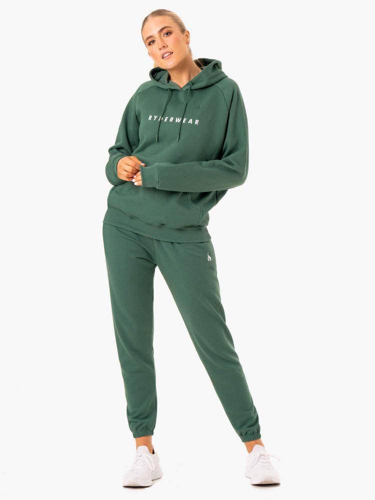 Green Ryderwear Women Hoodie Off Duty Fleece Women's Hoodie | AU1657CE