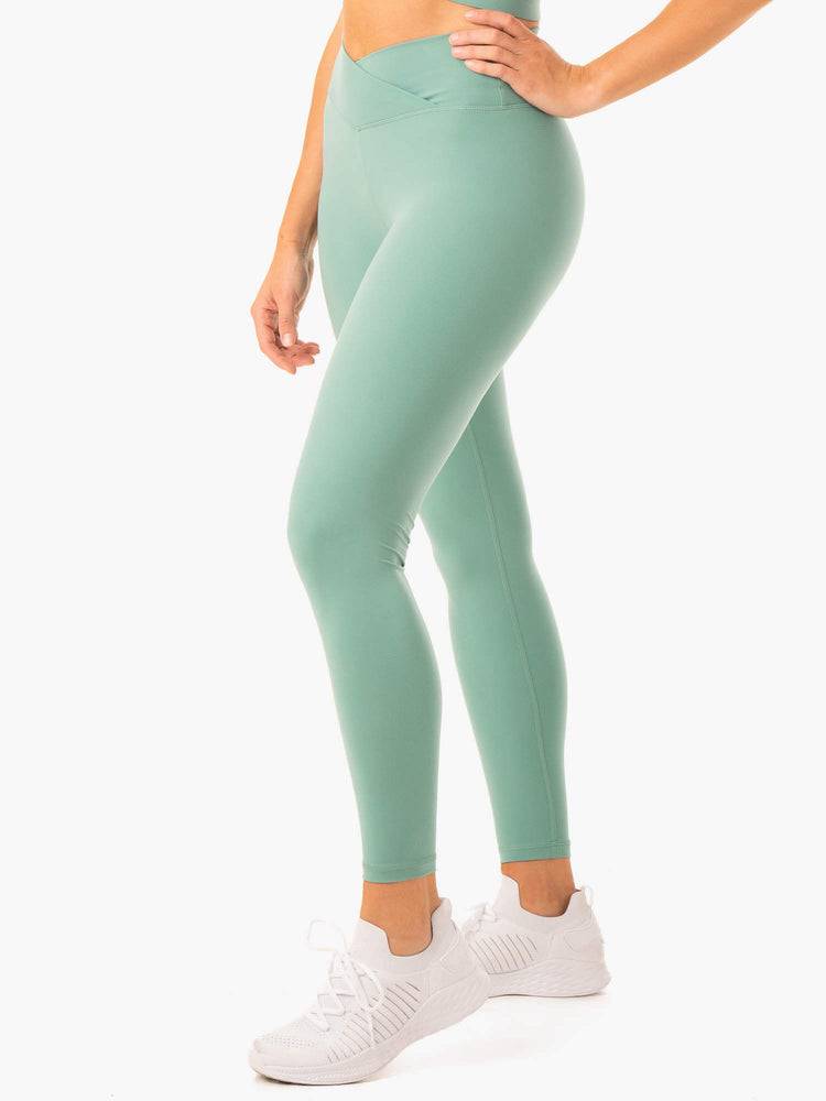 Green Ryderwear Women Leggings Serene Cross Over Scrunch Women's Leggings | AU1784LH