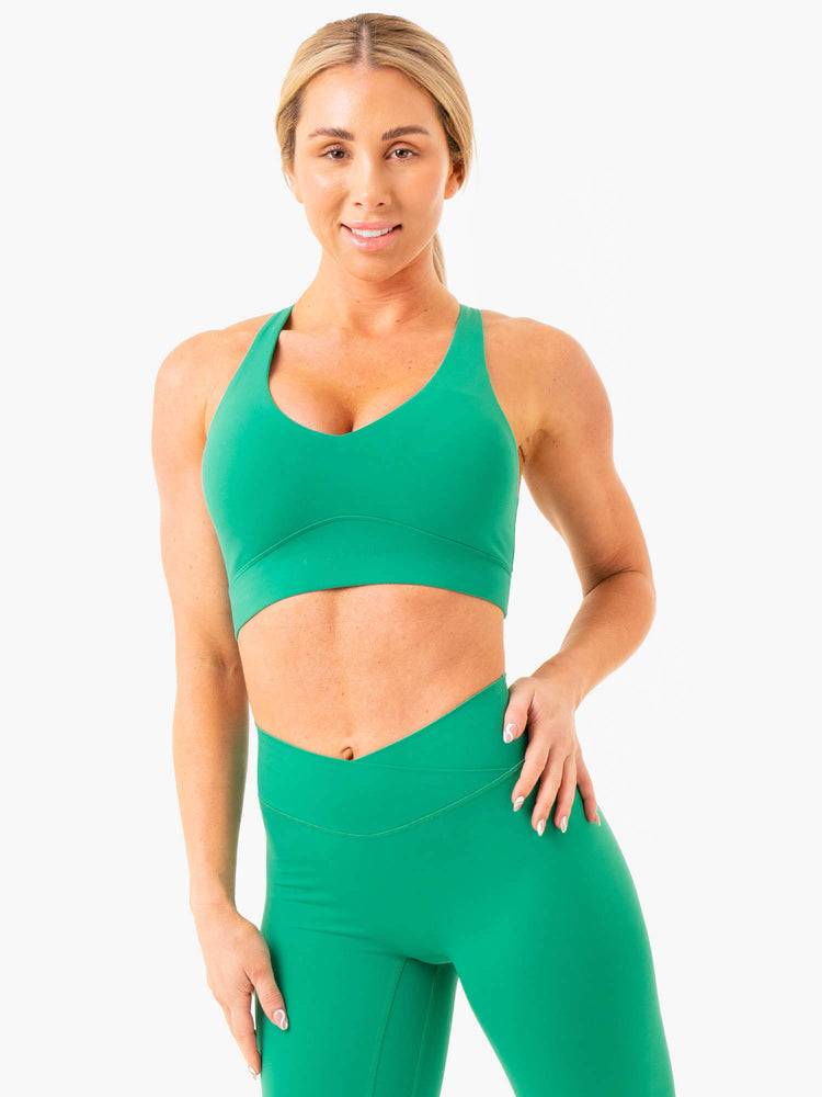 Green Ryderwear Women Sports Bra NKD Cross Over Women's Sports Bra | AU2286QZ