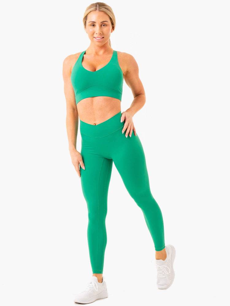 Green Ryderwear Women Sports Bra NKD Cross Over Women's Sports Bra | AU2286QZ