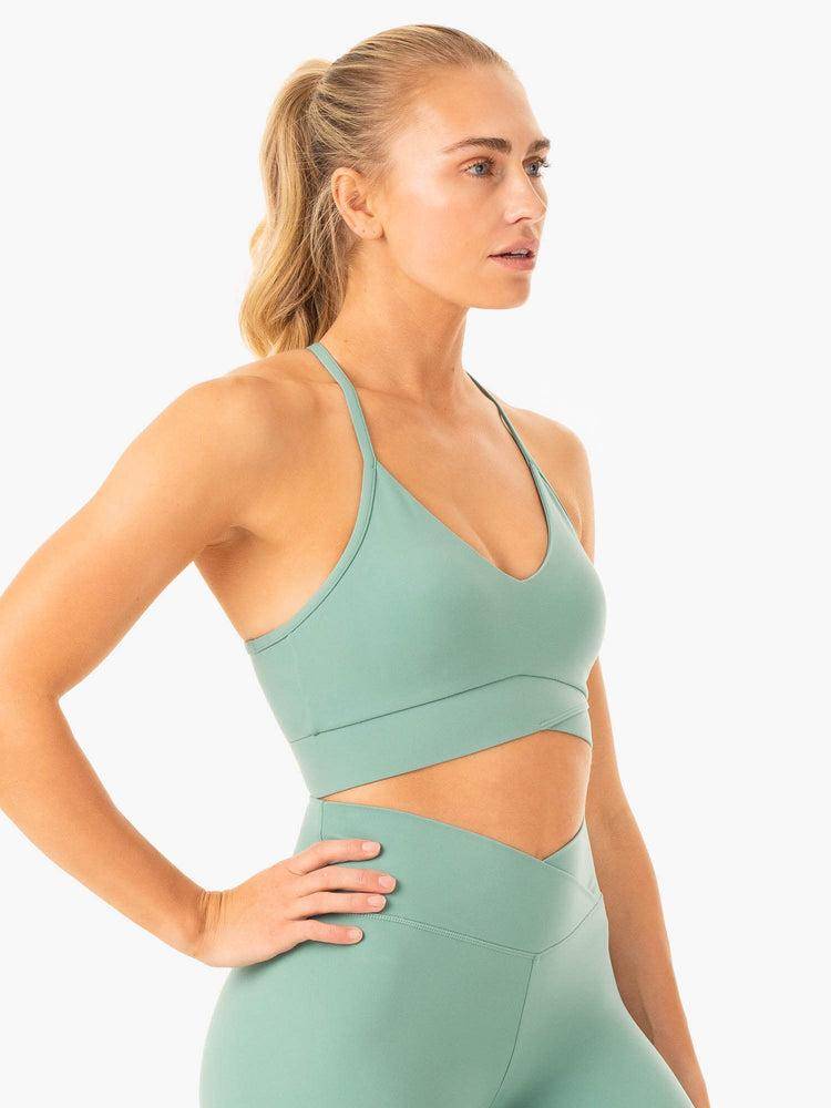 Green Ryderwear Women Sports Bra Serene Cross Over Women's Sports Bra | AU2255CE