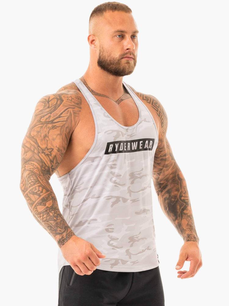 Grey Camo Ryderwear Men Gym Stringers Combat Stringer Men's Gym Stringers | AU1509RW