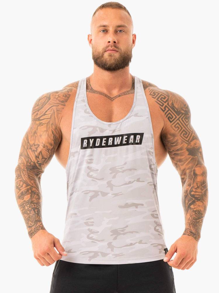 Grey Camo Ryderwear Men Gym Stringers Combat Stringer Men\'s Gym Stringers | AU1509RW