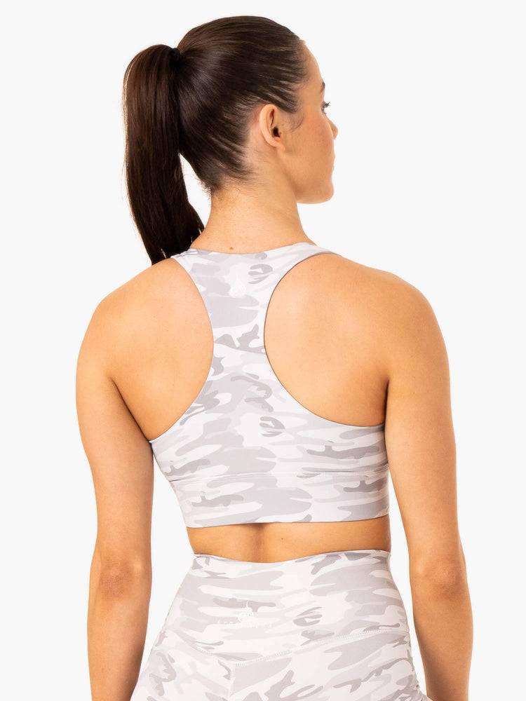 Grey Camo Ryderwear Women Sports Bra Base Racer Back Women's Sports Bra | AU2319UT