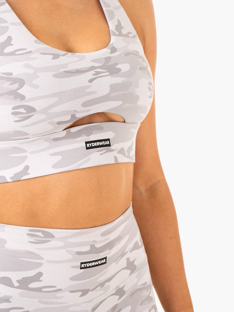 Grey Camo Ryderwear Women Sports Bra Base Racer Back Women's Sports Bra | AU2319UT