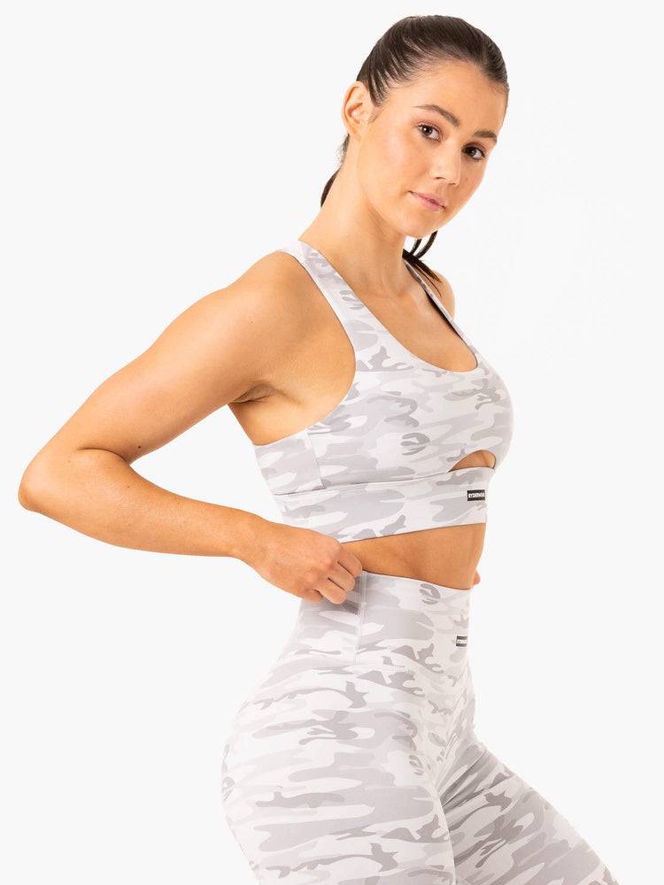 Grey Camo Ryderwear Women Sports Bra Base Racer Back Women's Sports Bra | AU2319UT