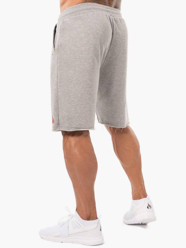 Grey Marl/Red Ryderwear Men Shorts Block Fleece Track Men's Shorts | AU1353RW