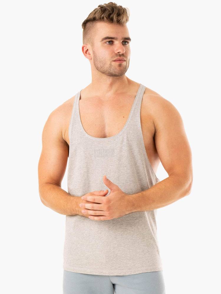 Grey Marl Ryderwear Men Gym Stringers Limitless Stringer T-Back Men's Gym Stringers | AU1527CE