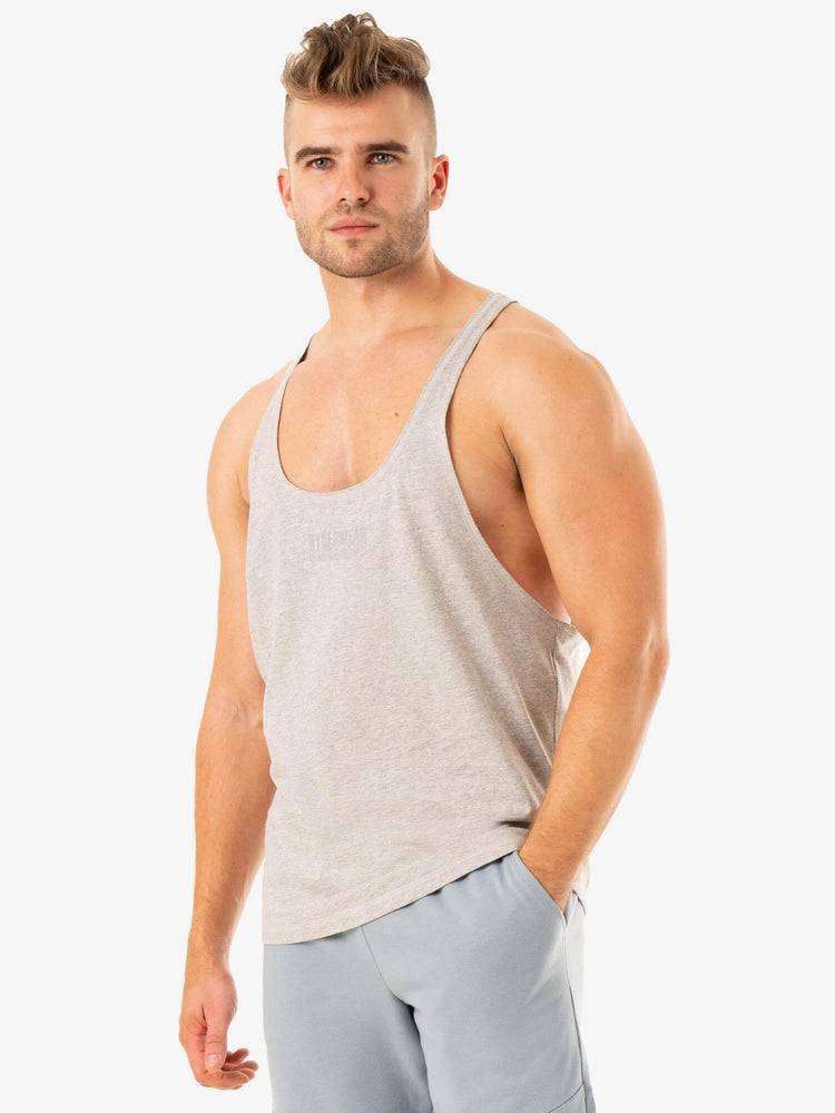 Grey Marl Ryderwear Men Gym Stringers Limitless Stringer T-Back Men\'s Gym Stringers | AU1527CE