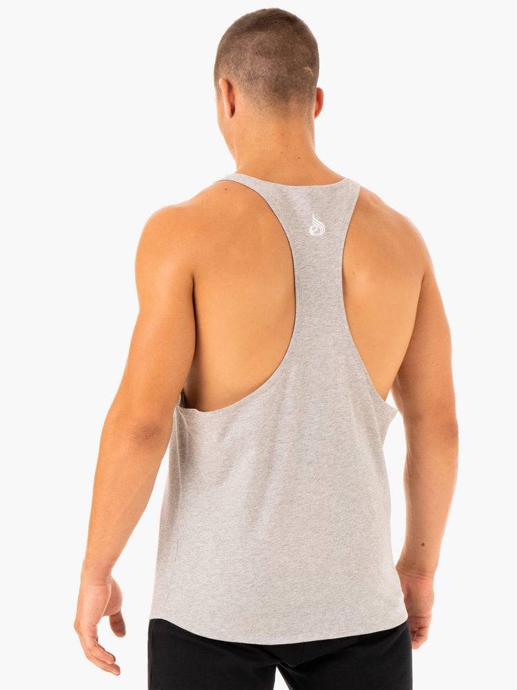 Grey Marl Ryderwear Men Gym Stringers Recharge Stringer T-Back Men's Gym Stringers | AU1539IS