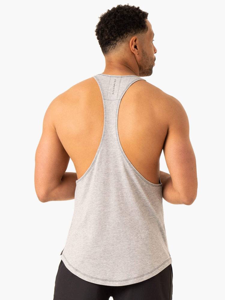 Grey Marl Ryderwear Men Gym Stringers Vital Stringer T-Back Men's Gym Stringers | AU1544DN