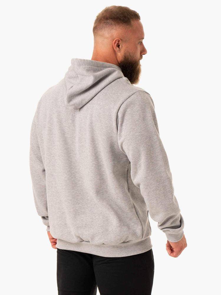 Grey Marl Ryderwear Men Hoodie Reset Pullover Men's Hoodie | AU1479MA