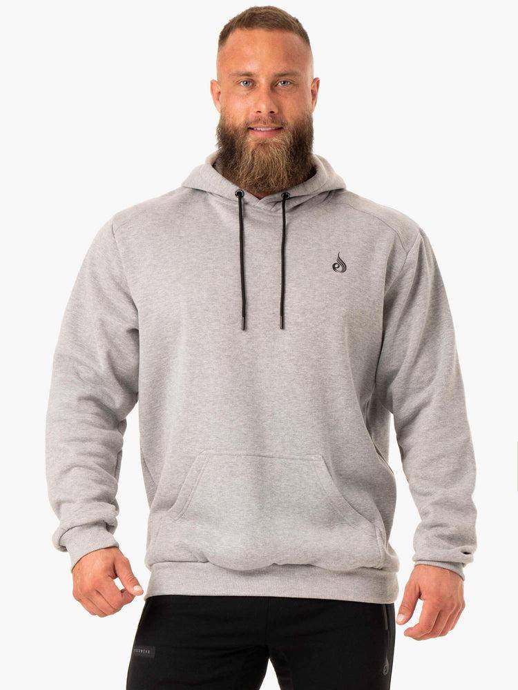 Grey Marl Ryderwear Men Hoodie Reset Pullover Men's Hoodie | AU1479MA