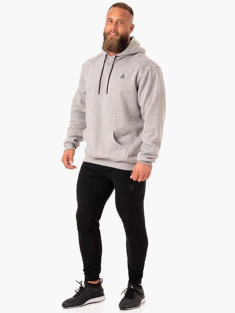 Grey Marl Ryderwear Men Hoodie Reset Pullover Men's Hoodie | AU1479MA