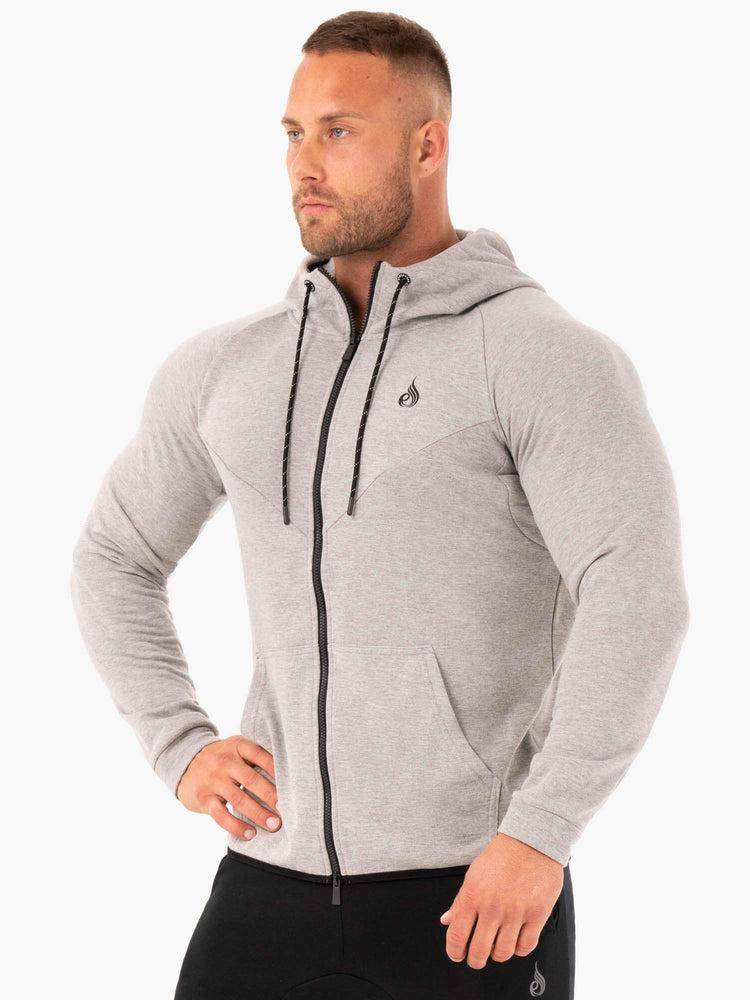 Grey Marl Ryderwear Men Jackets Athletic Zip Up Jacket Men's Jackets | AU1421ZG