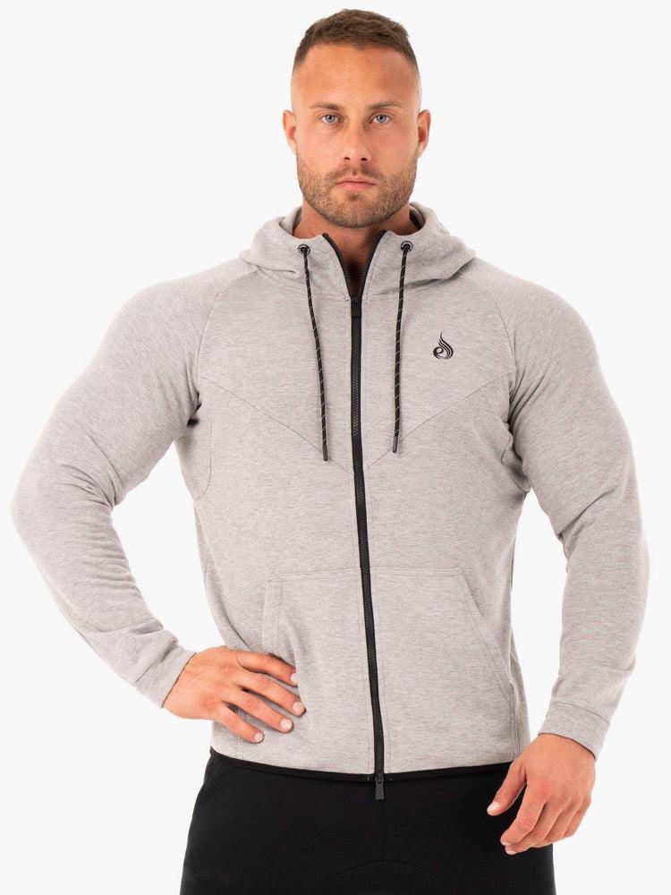 Grey Marl Ryderwear Men Jackets Athletic Zip Up Jacket Men\'s Jackets | AU1421ZG