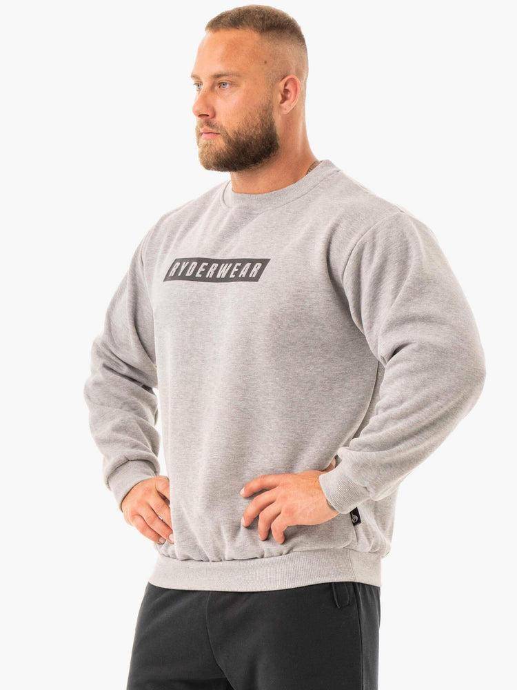 Grey Marl Ryderwear Men Sweaters Force Pullover Men's Sweaters | AU1319CE