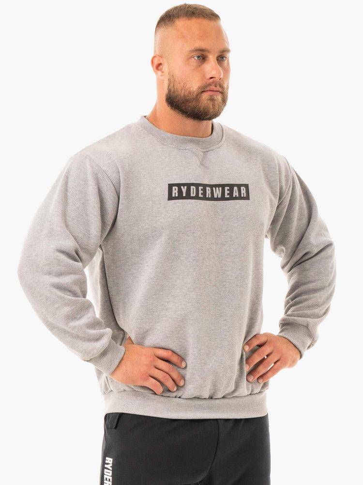 Grey Marl Ryderwear Men Sweaters Force Pullover Men's Sweaters | AU1319CE